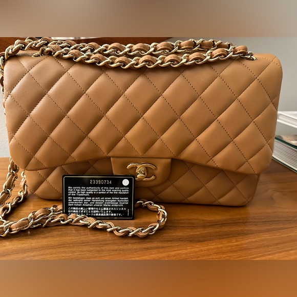 Chanel Large Classic Handbag Beige - Picture 3 of 16